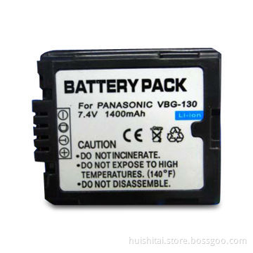 Digital Camcorder Battery for Panasonic VBG130, with 1,400mAh Capacity and 7.4V Voltage